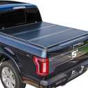 Hard Folding Truck Bed Tonneau Cover Compatible with Nissan Frontier 2005-2025 5 ft Short Box w/or w/o Track Rail, Tri Fold Style