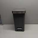 Step Trash Can with Soft-Close Lid 4 Gal, Foot Pedal & Press Open, Plastic Rectangular Garbage Can, Slim Waste Bin with Inner Ring, Bathroom TrashCan with Lid, Small Flip Top Trash Cans (Coffee)