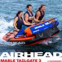 Airhead Mable Towable Tube for Boating, 1-4 Rider Inflatable Boat Tube for Water Tubing, Heavy Duty Full Nylon Cover, EVA Foam Pads, Dual Tow Point, Patented Speed Safety Valve, 3 Person