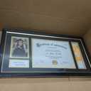 Yaetm 11x22 Diploma Frame with Tassel Holder for 8.5x11 Certificate Document & 4x6 Photo with High Definition Glass, Black Mat Over Gold Acid-free Mat, Black Graduation Frame 2026, 11x22 Diploma Frame with Tassel and Picture