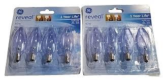 GE Reveal Light Bulb Soft White 60 W 455 Lumen E12 Candelabra Base 8 Bulbs, 2 Pcs