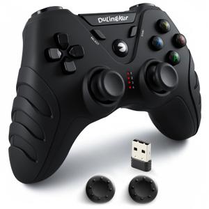 DuLingKer PC Controller Wireless, PS3 Controllers PC Gamepad with Hall Effect Joysticks and Dual Vibration, 2.4G Wireless Gaming Controller for Windows 11 10 8, PS3, Android TV, Steam, Raspberry Pi