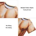 Goodstoworld Unisex 3D Fake Abs T Shirts Shredded Chest Printed Short Sleeve Costume Novelty Tees Shirt (XL)