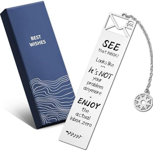 Retirement Gifts Bookmark for Women Men Happy Retirement for Coworker Employee Friends Metal Bookmarks with Gift Box for Book Lovers, Inbox Pack of 2