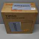 TIPGO Slim Bathroom Trash Can with Lid Soft Close, 6 Liter / 1.6 Gallon Stainless Steel Garbage Can with Removable Inner Bucket, Step Pedal, Small Trash Cans for Bedroom, Office, Kitchen (Black Gold)