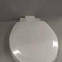 Round Toilet Seat Angol Shiold Quiet-Close Molded Wood Toilet Seat with Non-Slip Adjustable Hinges, Anti-Pinch Bumpers, Easy Install & CleanWhite, Round 16.5''