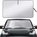 Windshield Sun Shade for Car Foldable Front Window Sun Visor 240T Reflective Fabric Blocks UV Rays and Sun, Automotive Interior Protection for Cars,Trucks, SUVs|M (63”x31.5”) 2 PACK