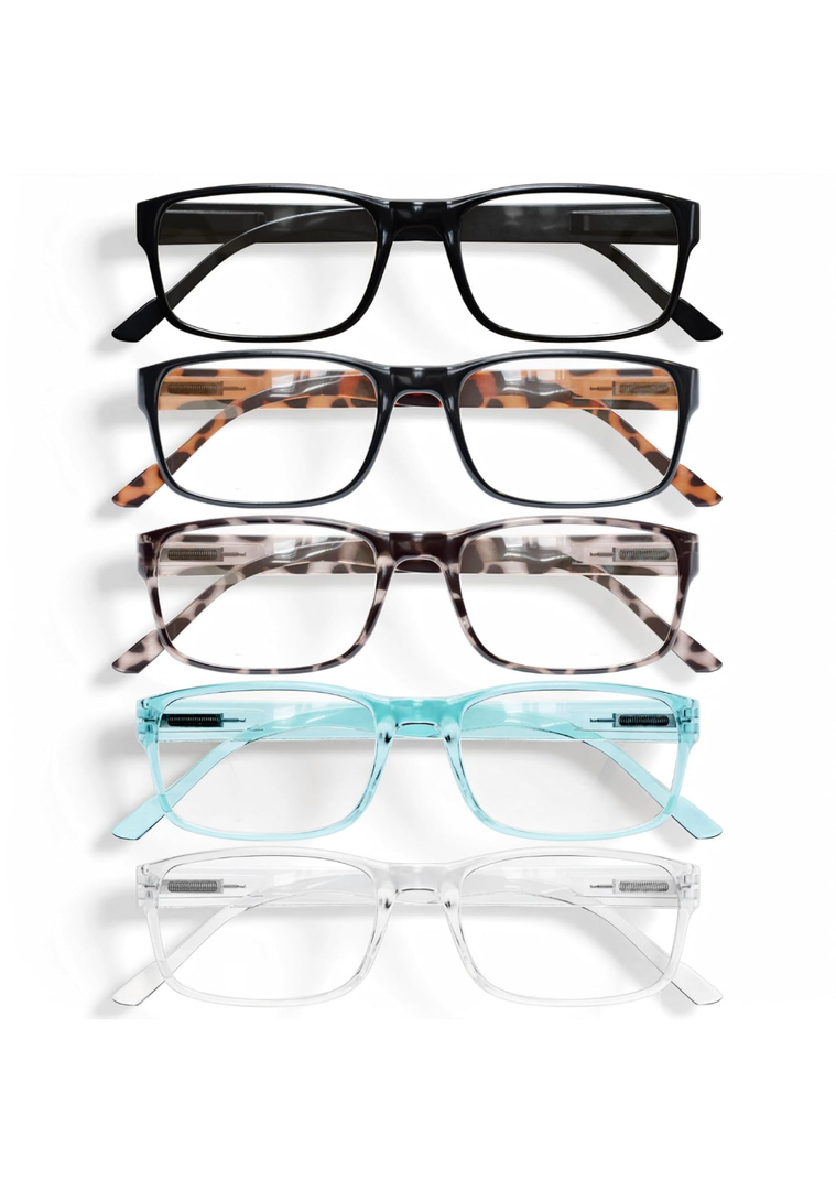 Gaoye Professional Reading Glasses for All Day - Computer Readers with Blue Light Protection - Value Pack 5 PCs. +0