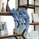Dailisen 3 Strands 40'' Silk Blue Wisteria Artificial Flowers, Fake Wisteria Floral Hanging Plant Garland, for Home Decor, Party, Floor Vase, Balcony, Wedding Arrangement Decoration (Blue)