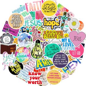 220Pcs Inspirational Christian Stickers Bulk, Vinly Waterproof Bible Verse Jesus Stickers for Water Bottles Laptop Scrapbook Journaling, Religious Faith Decals for Adults Teens Kids, Christian Gifts
