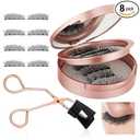 4 Pairs Eyelash Extensions Set, Reusable Magnetic Eyelashes, False False Eyelashes with Magnetic Tweezers, 3D Magnetic Eyelashes for Daily Makeup or Party