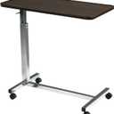 Drive Medical 13003 Non Tilt Top Overbed Table with Wheels, Chrome