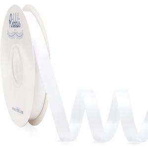 Ribbli White Satin Ribbon Double Faced Satin 1/2 inch x Continuous 50 Yards-White Ribbon for Gift Wrapping Crafts Wedding Decoration Bows Bouquet Floral Arrangement