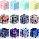 12 Pieces Mini Cube Blocks Desk Toy Magic Sensory Tool Blocks Puzzle Flip Cube for Teens Adults Birthday Favors