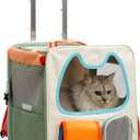 Cat Carrier with Wheels Airline Approved,Removable Pet Carrier Outdoor on Wheels Portable Cat Carrier Bag for Puppy and Kitten Travell Moving or Going Out