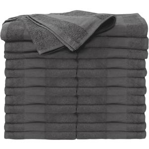 ForPro Professional Collection Premium Bleach Tough Salon Towels, Cool Grey, 100% Cotton, Bleach-Proof Towels, Stain Resistant, 16" W x 27" L, 24-Count