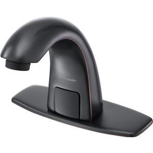 Charmingwater Touchless Bathroom Sink Faucet with Automatic Sensor, Motion Bathroom Faucet with Hole Cover Plate, Oil Rubbed Bronze