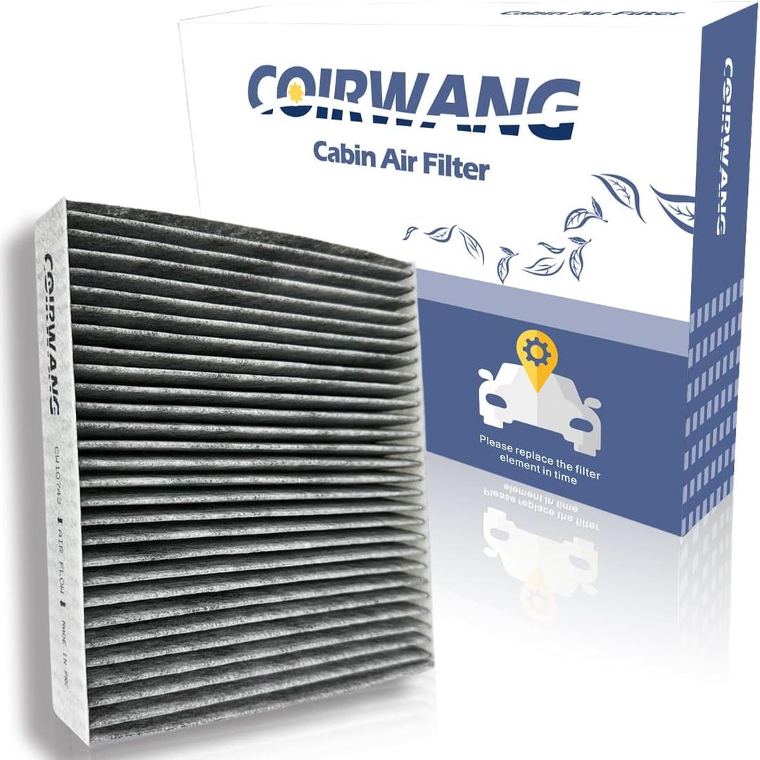 CF10743 Cabin Air Filter with Activated Carbon Replacement for Nissan Titan/XD, Chrysler, Dodge, Infiniti G25/G35/M45/Q40/Q50/QX70, Kenworth T660/T680, Volkswagen Routan - 27227-EG000