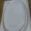 famiware Serving Platter, Oval 15.59/14.3/12.9 inch Serving Dishes for Entertaining, Serving Bowls, Microwave Safe, Stonware Serving Trays for Party, Turkey, Cheese, Ocean Series, Cappuccino White