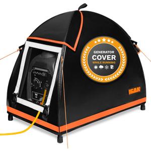 IGAN Small Inverter Generator Tent Cover While Running, Compatible for Honda and Most 1000~2300 Watts Generators, Portable Outdoor All-Weather Tarpaulin Cover for Rain, Orange
