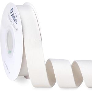 Ribbli Cream White Velvet Ribbon Double Faced 1 Inch 10-Yard Spool White Ribbon Use for Christmas Tree Ornaments Gift Wrapping Wreath Decoration Wedding Boutonnieres