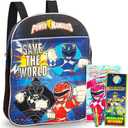 Power Rangers Backpack Preschool Boys Set with Stickers, Coloring Books and More