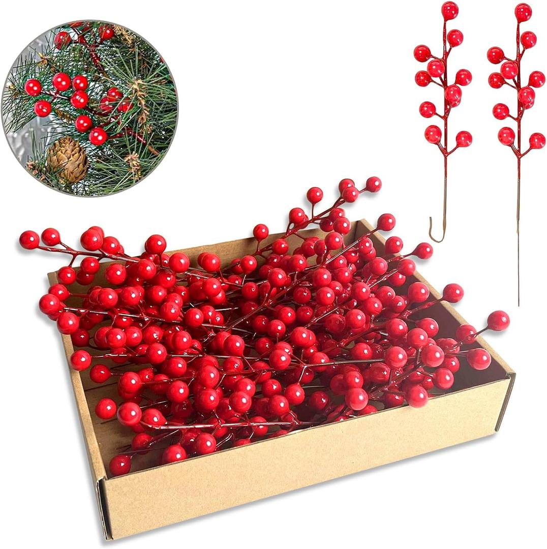 35 Pack Christmas Tree Decorations,9 inch Artificial Red Berry Stems,Red Berries Christmas Decor Christmas Tree Decorations Crafts Wedding Holiday Season Winter Dcor Home Decor