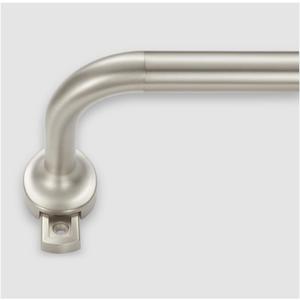 Room Darkening Rods, Single Window Rods 28-86 Inch(2.33-7.17ft) Telescoping Wrap Around Curtain Rod Splicing Structure With Hidden Base Bracket, Matte Nickel
