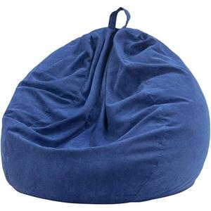 Nobildonna 3 ft Bean Bag Chair Cover (No Filler) 35"×43" Large Stuffed Animal Storage Bean Bag Washable Big Beanbag Chair Cover Premium Corduroy Stuffable Bean Bag Cover for Adults,Kids,Blue 300L