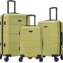 DUKAP SENSE 3-Piece Hardside Spinner Luggage Set Durable Zipper Green, 20, 24, 28 Inch