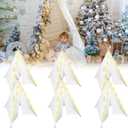 6 Packs Teepee Tent for Kids with 10ft String Lights, Indoor Play Teepee Tent for Girls & Boys, Foldable Tents for Birthday Party Boho Sleepovers Party Pajama Party (White)