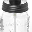 Mason Jar Soap and/or Lotion Dispenser with Gloss Black Dispenser Pump and Non Slip Coaster for Hand Sanitizer, Liquid Soap or Hand/Body Lotion (Gloss Black, Single 16oz)2 Packs