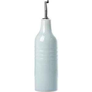 famiware Jupiter 16oz Ceramic Olive Oil Dispenser Bottle, 1 Piece Oil Dispenser for Kitchen with Stainless Steel Pourers, Suitable for Storage Vinegar, Soy Sauce, Coffee Syrup, Light Blue