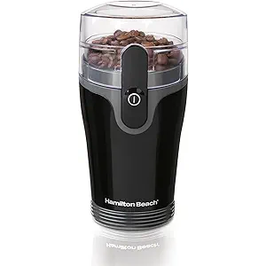 Hamilton Beach Fresh Grind Electric Coffee Grinder for Beans, Spices and More, Stainless Steel Blades, Removable Chamber, Makes up to 12 Cups, Black