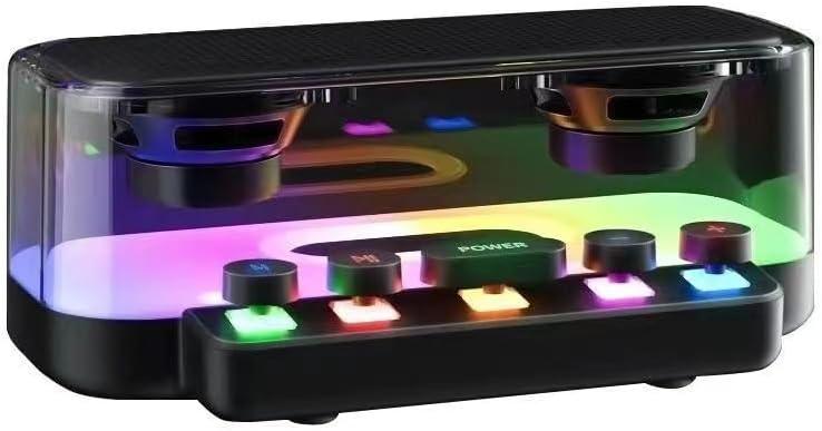 RGB Bluetooth Speaker with LED Lights, Stereo Surround Sound, Heavy Bass, Bluetooth 5.0, Gaming Audio System