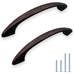 HESTIA HARDWARE 30 Pack | Oil Rubbed Bronze Dresser Handles Brushed Bronze Drawer Pulls, Modern Arched Cabinet Pull 3 inch Hole Center Cabinet Pull Drawer Hardware (Z9.30.O)