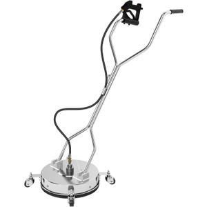 16.5" Pressure Washer Surface Cleaner with 304 Industrial-grade Stainless Steel Housing, Dual Handle, Driveway Pressure Washer Attachment, 2 Replacement Nozzles, for Concrete, Sidewalk, Deck, 4500 PSI