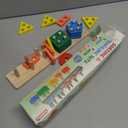 Tonberless Montessori Toys for 1 2 3 Year Old Boy Girl, Toys for Ages 2-4 Toddlers Kids Baby, 1 2 Year Old Boy Girl Birthday Gifts, Wooden Learning Puzzles Shape Sorter Toys for Toddlers 1-3