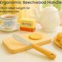 Butter Knives Set of 2, Wood Handle, Durable Stainless Steel Blade, Butter Knife for Smooth Spreading Butter Cream Cheese Jam, Ideal for Bagels, Sandwiches, Butter Knife Spreader 7.5 Inches