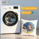 SNEILJOY Kids Fabric Art Kit with 2 Pillowcases (Dinosaur & Mermaid) & 8 Non-Fading Markers, 15.5x15.5 in, Birthday Gifts for 6 Year Old Boys and Girls