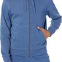 Amazon Essentials Men's Full-Zip Fleece Hoodie  (Large, Blue Heather)