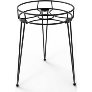 Midcentury Modern Metal Potted Plant Stand 18.7 inches Tall Flower Pot Holder Large Rustproof Iron Garden Container Heavy Duty Rack for Planter,Black (18.7 inches Tall Black)