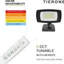 TIERONE 28W LED Flood Light with Remote Control 5 CCT tunable Outdoor LED Security Light for Gardens Garage UL Listed Residential Full Cutoff Wall Pack 3200LM IP65 Waterproof Dark Bronze 4 Pack