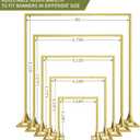 8.2FT Adjustable Backdrop Stand Kit - Square Wedding Arch & Balloon Arch for Photo Booth Background, Baby Shower, Birthday Party Decorations (Portable Frame) (Gold,8.2X 8FT)