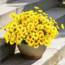 12 Bundles Daisy Artificial Flowers for Outdoors, Yellow Faux Daisies Artificial Flowers, Realistic Fake Mum Daisy Flowers, Faux Daisy Flowers for Front Porch, Garden, Yard, Home Decor, 13in