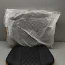 Home Office Chair No Arms with Wheels, Adjustable Height Small Desk Chair, PU Leather Mid Back 360 Swivel Computer Chair, Armless Modern Walnut Chair for Office, Reading Meeting Room (Black) (MCM Style)