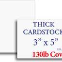Extra Heavy Duty 130lb Cover Cardstock - 3" x 5" Bright White - 350gsm 17pt Thick Paper - Index, Flash & Post Card Stock - 40 Pack