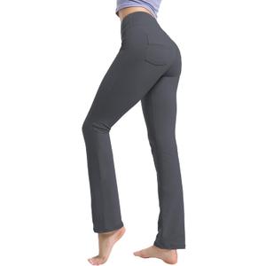 BUBBLELIME 29"/31"/33"/35"/37" Women's High Waist Straight Leg Yoga Pants Tummy Control Workout Pants with Pockets (X-Large)