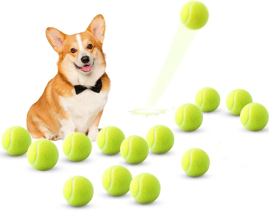 Mini Tennis Balls, 15 Pack 2 inch Dog Tennis Balls, Easy Catching Pet Playing Ball for 2 inch Dog Ball Launcher