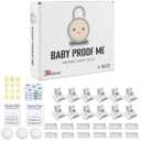 Pack of 12 Magnetic Baby Cabinet Locks for Child Safety with 3 Keys, 3M Adhesive Easy Installation, Baby Proofing Magnetic Locks for Cabinets and Drawers